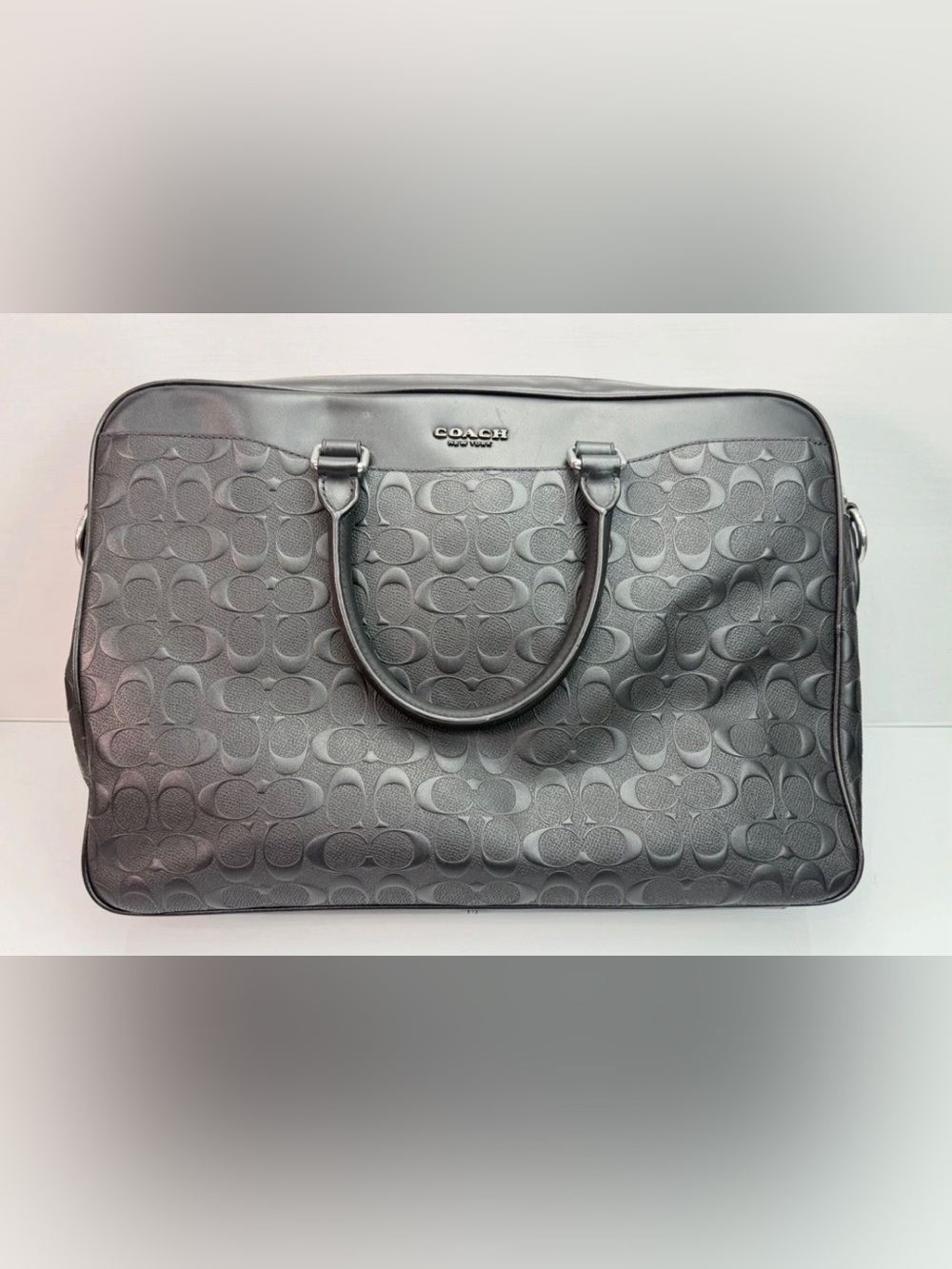COACH BECKETT PORTFOLIO BRIEF IN SIGNATURE LEATHER(NO STRAP)